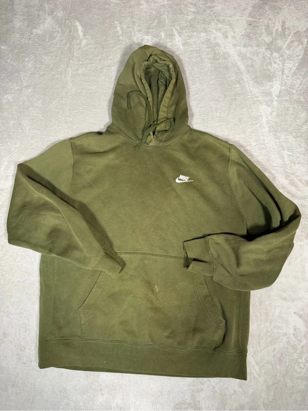 Nike Olive Hooded Sweatshirt with White Swoosh